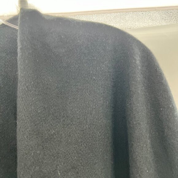 Belle by Kim Gravel Womens Open Front Poncho Cardigan Black/Gray One Size Fringe - Picture 3 of 9